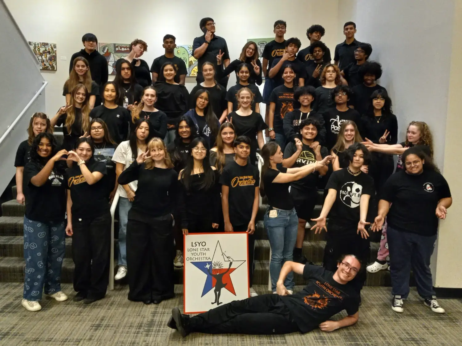 10-23-2024 - BLACKOUT Rehearsal photo 61a - FUN group photo 3 on grand staircase (cropped) USE THIS ONE